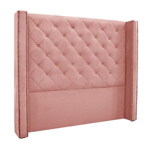 Cabeceira Decorativa Queen Size 1,84M Loewe Veludo Rosa G63 - Gran Belo