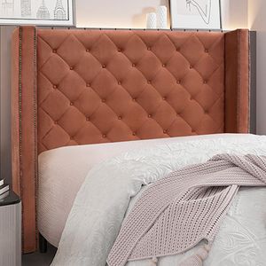 Cabeceira Decorativa King Size 2,19M Loewe Veludo Cobre G63 - Gran Belo