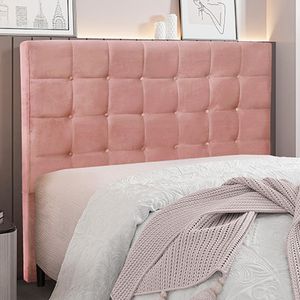 Cabeceira Decorativa Casal 1,40M Tropea Veludo Rosa G63 - Gran Belo