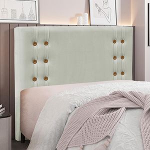 Cabeceira Decorativa Queen Size 1,60M Kors Veludo Prata G63 - Gran Belo