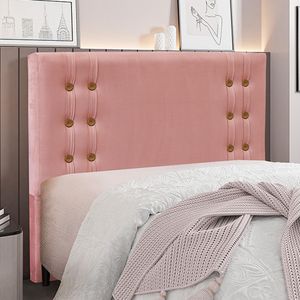 Cabeceira Decorativa King Size 1,95M Kors Veludo Rosa G63 - Gran Belo