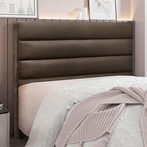 Cabeceira Decorativa 1,40M Guess Veludo Marrom G63 - Gran Belo