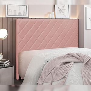 Cabeceira Decorativa Queen Size 1,60M Baelon Veludo Rosa G63 - Gran Belo