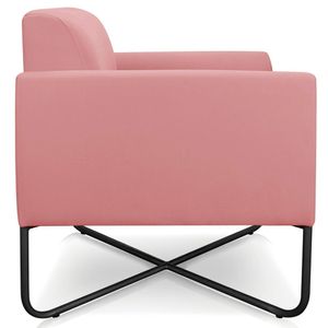 Kit 2 Poltronas Decorativas Isabella Base X Suede Rosê/Preto G19 - Gran Belo