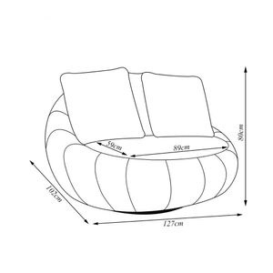 Kit 2 Poltronas Giratória Sala de Estar com Almofadas Afrodite Branco Bouclê G45 - Gran Belo