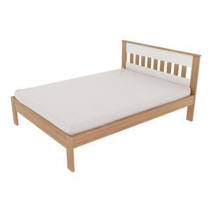 Cama de casal MDP CM8007 Amendoa/Branco G69 - Gran Belo