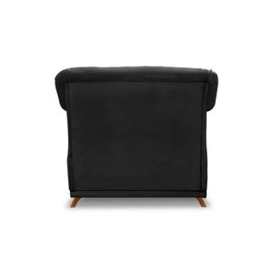 Poltrona Decorativa com 1 Almofada Armstrong Suede Preto G63 - Gran Belo