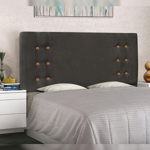 Cabeceira Decorativa King Size 1,95M Kors Suede Cinza G63 - Gran Belo