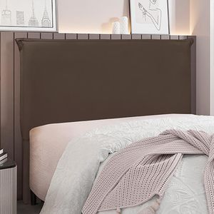 Cabeceira Decorativa Queen Size 1,60M Trento Veludo Marrom G63 - Gran Belo