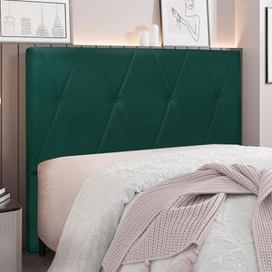 Cabeceira Decorativa Queen Size 1,60M Yves Veludo Verde Floresta G63 - Gran Belo