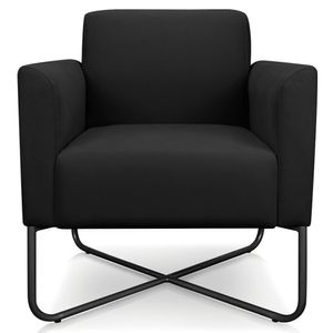 Poltrona Decorativa Isabella Base X Suede Preto G19 - Gran Belo