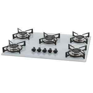 Cooktop Fischer 5 Bocas Vidro Branco 1642