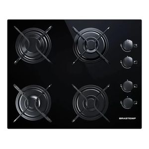 Cooktop 4 bocas Brastemp com Grades Piatina e Acendimento Automático BDD61AE Bivolt