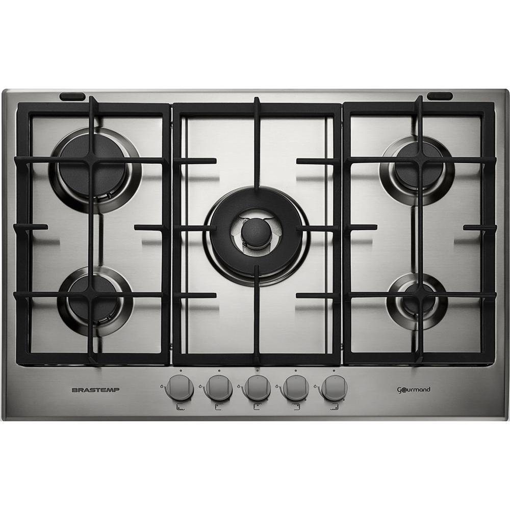 Cooktop 5 Bocas Brastemp Gourmand com Duplachama e Trempe com Ferro