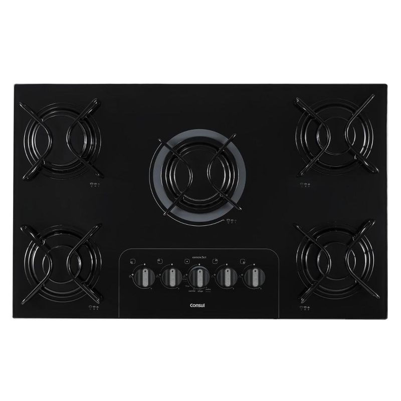 Cooktop Consul 5 Bocas Preto Bivolt CD075AE