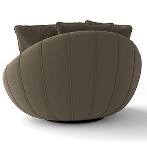 Kit 2 Poltrona Giratória Sala de Estar com Almofadas Afrodite Cinza Escuro Veludo G45 - Gran Belo
