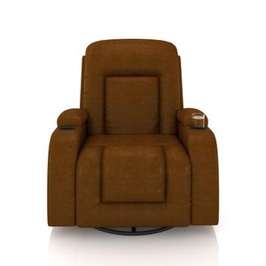 Poltrona do Papai Reclinável Giratória e Balanço Sala de Cinema Crihs Manual Glider PU Whisky G23 - Gran Belo