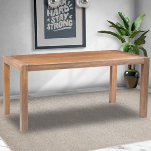 Mesa Sala de Jantar Cozinha Dumai 160cm Madeira Maciça Walnut Escovado G54 - Gran Belo