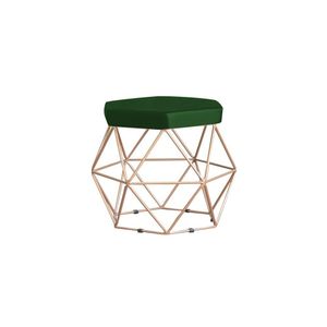 Puff Decorativo Base Gold Elsa Suede Verde G41 - Gran Belo