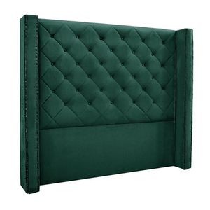 Cabeceira Decorativa Queen Size 1,84M Loewe Veludo Verde Floresta G63 - Gran Belo