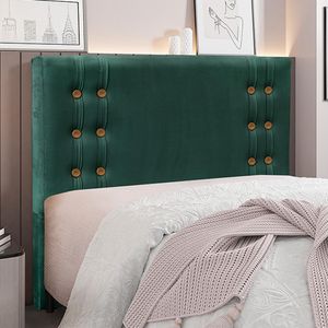 Cabeceira Decorativa Queen Size 1,60M Kors Veludo Verde Floresta G63 - Gran Belo
