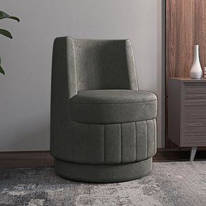 Kit 2 Poltronas Decorativas Estilo Único Éfeso Sala de Estar Base Giratória Linho Cinza Escuro G33 - Gran Belo