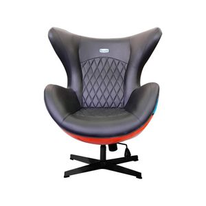 Poltrona Decorativa Egg Chair Nº20 c/Regulagem de Altura Azul/Laranja G53 - Gran Belo