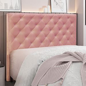 Cabeceira Decorativa Casal 1,40M Tàzio Veludo Rosa G63 - Gran Belo