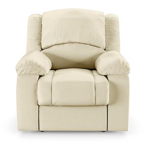 Poltrona do Papai Descanso Reclinável Sala de Cinema Madrid Power Elétrica Massagem USB PU Bege G23
