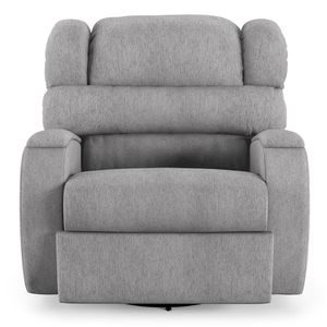 Poltrona do Papai Sala de Cinema Reclinável Kylie Glider Manual Giratória Linho Cinza G23