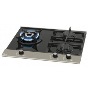Cooktop Fischer Platinium 3 Bocas Vidro Preto Tripla Chama Bivolt