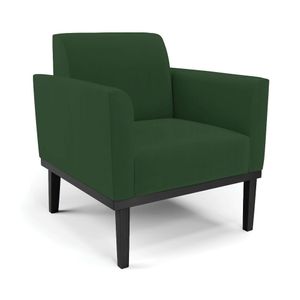 Poltrona Decorativa Isabella Pés Fixo em Madeira Preto Veludo Verde Esmeralda G19 - Gran Belo