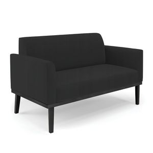 Poltrona Namoradeira Decorativa Isabella Pés Fixo em Madeira Preto Veludo Preto G19 - Gran Belo