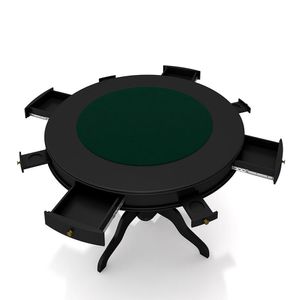 Conjunto Mesa de Jogos Carteado Bellagio Tampo Reversível e 4 Cadeiras Madeira Poker Base Estrela PU Grafite/Preto G42 - Gran Belo