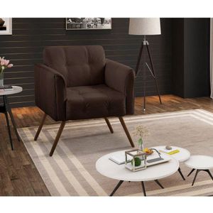 Poltrona Decorativa Bia Couro Conhaque G58 - Gran Belo