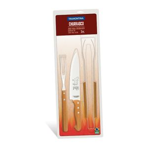 Jogo para Churrasco Inox com 3 Peças - Tramontina