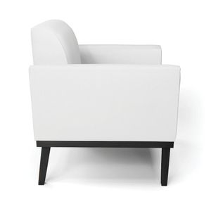 Kit 2 Poltronas Decorativas Isabella Pés Fixo em Madeira Preto PU Branco G19 - Gran Belo