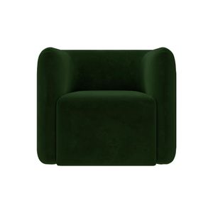 Poltrona Decorativa Sala de Estar Trinidad Base Fixa Veludo Verde G33 - Gran Belo