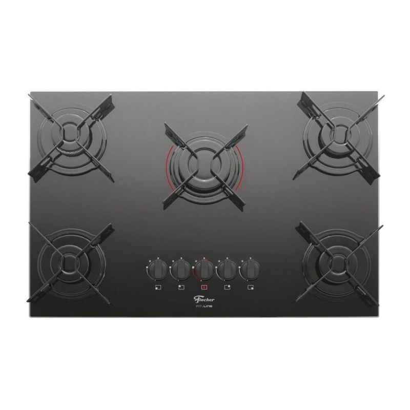 Cooktop Fischer Fit Line 5 Bocas Preto Bivolt 26343