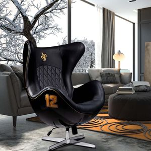 Kit 2 Poltronas Decorativas Egg Chair Lotus nº 12 Preta G53 - Gran Belo