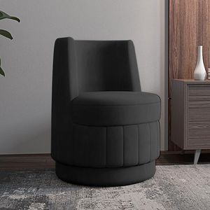 Kit 2 Poltronas Decorativas Estilo Único Éfeso Sala de Estar Base Giratória Veludo Cinza Escuro G33 - Gran Belo