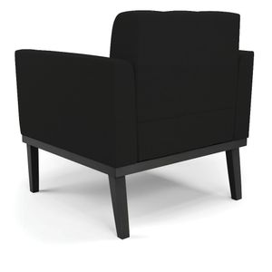Kit 2 Poltronas Decorativas Karen Pés Fixo em Madeira Preto Linho Preto G19 - Gran Belo