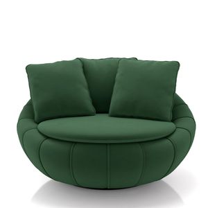 Kit 2 Poltronas Giratória Sala de Estar com Almofadas Afrodite Verde Veludo G45 - Gran Belo