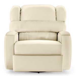 Poltrona do Papai Sala de Cinema Reclinável Kylie Glider Manual Giratória PU Bege G23