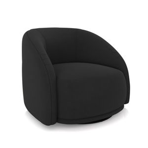 Poltrona Decorativa Jenny Base Giratória em Metal Preto Veludo Preto G45 - Gran Belo
