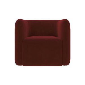 Kit 2 Poltronas Decorativas Sala de Estar Trinidad Base Fixa Veludo Bordô G33 - Gran Belo