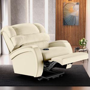Poltrona do Papai Sala de Cinema Reclinável Kylie Elevação Lift Elétrico PU Bege G23