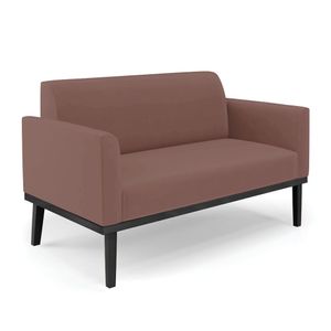 Poltrona Namoradeira Decorativa Isabella Pés Fixo em Madeira Preto Veludo Rose G19 - Gran Belo