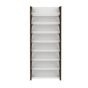 Sapateira Estante Decorativa para Quarto AZ1006 MDP Branco/Nogal G69 - Gran Belo