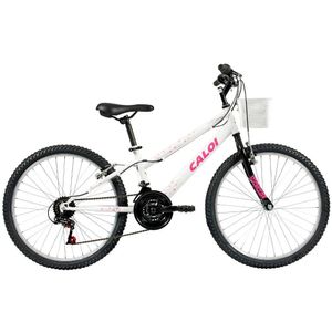 Bicicleta Caloi Ceci Feminino com Cesto Frontal Aro 24 21V Branco